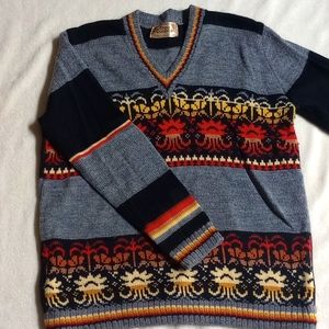 Long sleeve wool handmade knit sweater ugly Christmas sweater winner? #007